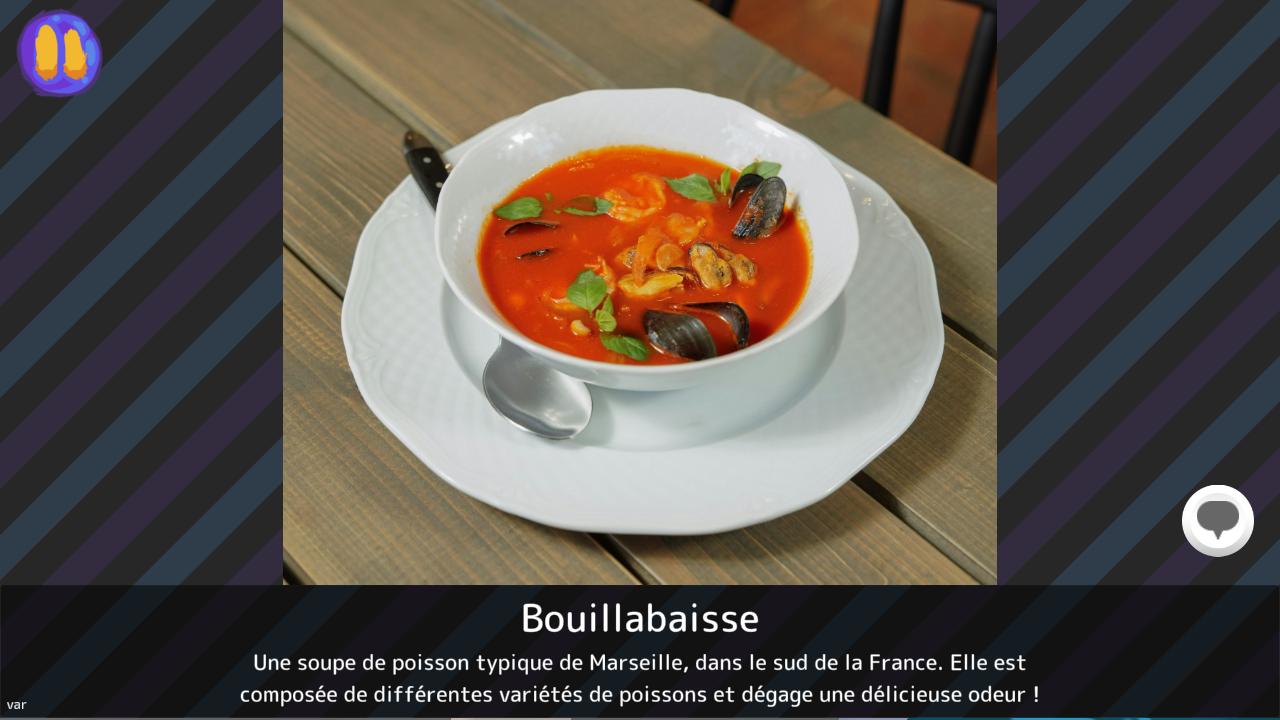 Carta di conoscenza sulla bouillabaisse, un piatto tradizionale di Marsiglia